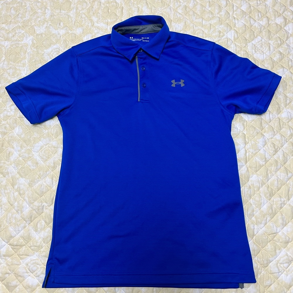Under Armor Polo Shirt Sz S Heat Gear Loose Fit  Golf Shirt D13